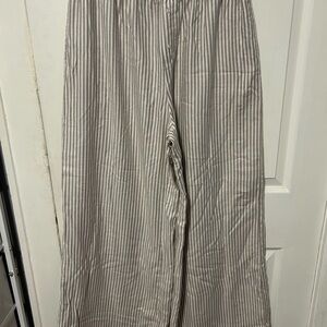 Sincerely Jules Taupe Striped Pants